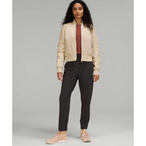 LULULEMON Non-Stop Bomber Jacket Trench Khaki Tan Sz 6 {YY24} - Picture 2 of 12